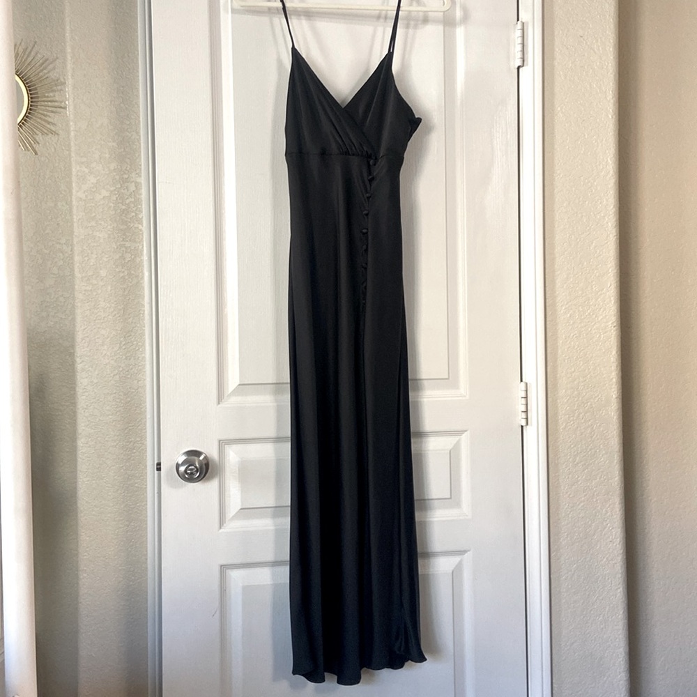 Zara Black Satin Slip Dress
